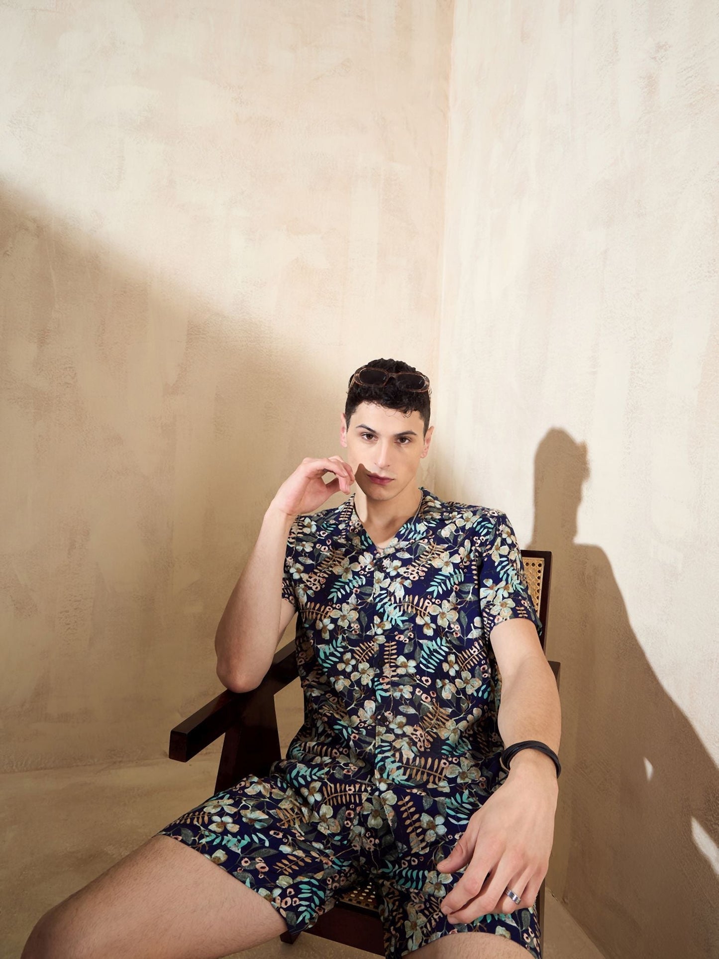 Men's Navy Blue Comfort Fit Co-Ords