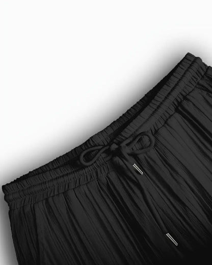 Men's Black Pleated Top Bottom Set