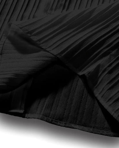 Men's Black Pleated Top Bottom Set