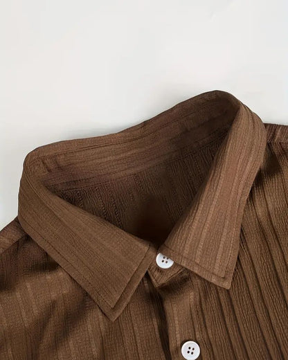 Men's Pleated Relax Fit Top Bottom Set